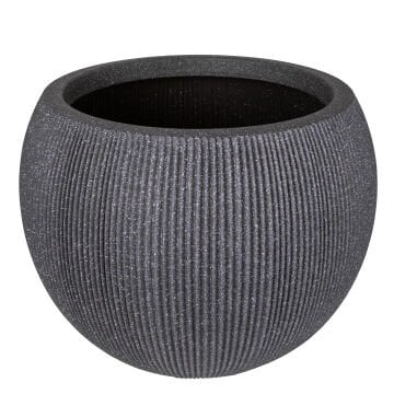 Oval İç ve Dış Mekan Saksı Büyük Boy Koyu Antrasit 53x53x41 Cm.