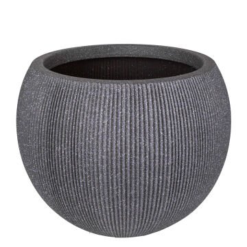 Oval İç ve Dış Mekan Saksı Büyük Boy Koyu Antrasit 53x53x41 Cm.