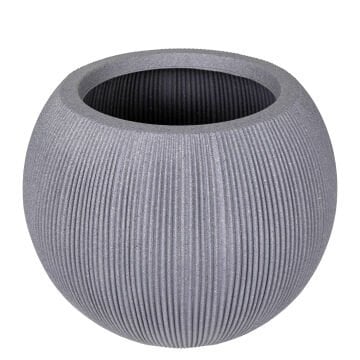 Oval İç ve Dış Mekan Saksı Gri Orta Boy 37x37x30 Cm.