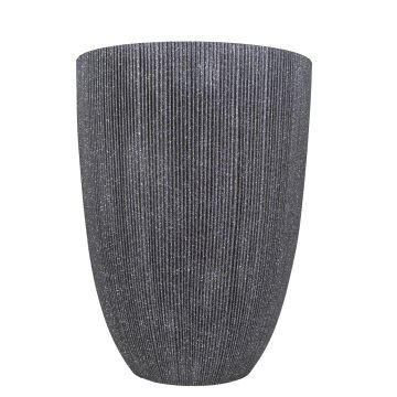 Oval İç ve Dış Mekan Saksı Siyah Büyük Boy 44x44x57,5 Cm.