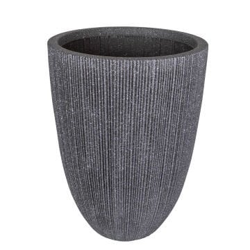 Oval İç ve Dış Mekan Saksı Siyah Orta Boy 37x37x48,5 Cm.