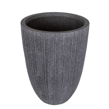 Oval İç ve Dış Mekan Saksı Siyah Orta Boy 37x37x48,5 Cm.