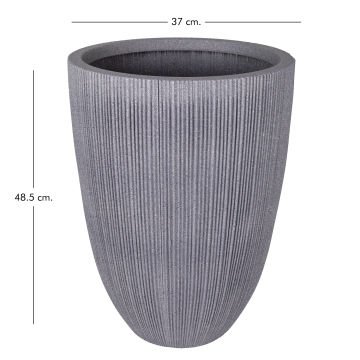 Oval İç ve Dış Mekan Saksı Gri Orta Boy 37x37x48,5 Cm.