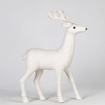 Yılbaşı Süsü Ren Geyiği Figürü Beyaz 34x10x47 Cm.