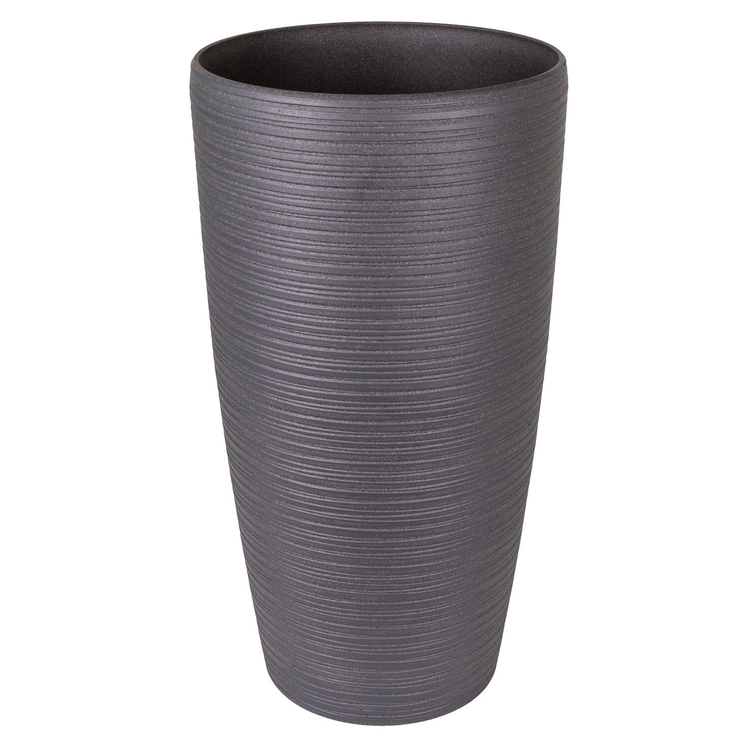 Konik İç ve Dış Mekan Saksı Antrasit Gri Orta Boy 32x32x58 Cm.