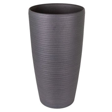 Konik İç ve Dış Mekan Saksı Antrasit Gri Orta Boy 32x32x58 Cm.