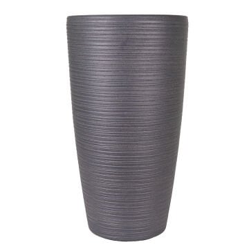 Konik İç ve Dış Mekan Saksı Antrasit Gri Orta Boy 32x32x58 Cm.