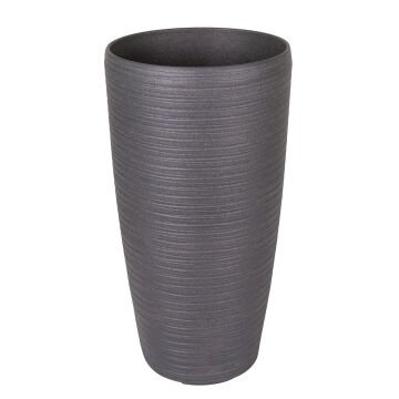 Konik İç ve Dış Mekan Saksı Antrasit Gri Küçük Boy 23x23x42 Cm.