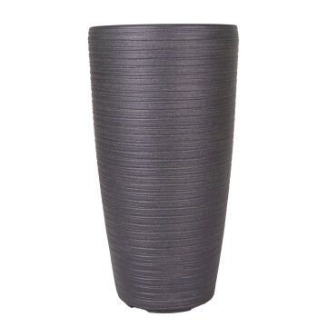 Konik İç ve Dış Mekan Saksı Antrasit Gri Küçük Boy 23x23x42 Cm.