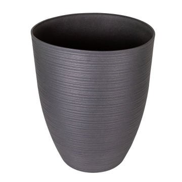 Oval İç ve Dış Mekan Saksı Antrasit Gri Büyük Boy 43x43x52,5 Cm.