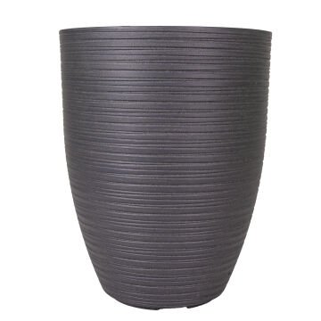 Oval İç ve Dış Mekan Saksı Antrasit Gri Küçük Boy 28x28x34,5 Cm.