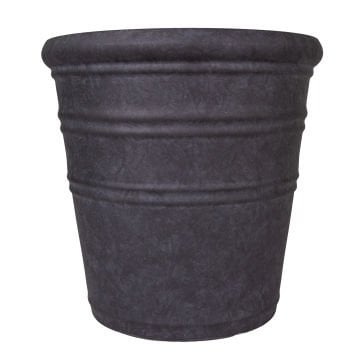 Oval İç ve Dış Mekan Saksı Kömür Siyahı Mini Boy 35,5x35,5x34,5 Cm.