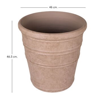 Oval İç ve Dış Mekan Saksı Vizon Orta Boy 46x46x46,5 Cm.