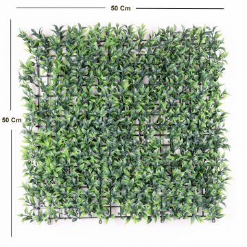 Yapay Çay Bitkisi Tabaka Yeşil 50X50 Cm. UV KORUMALI - Dış Mekan Uyumlu
