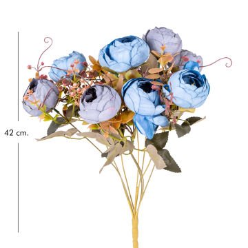 Yapay Çiçek Şakayık Demet 9 Dal Mavi-Mor 42 Cm.