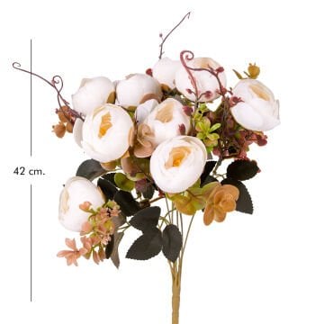Yapay Çiçek Şakayık Demet 9 Dal Krem 42 Cm.
