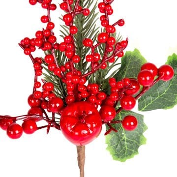 Yılbaşı Çiçeği Pike Berry Elmalı Kırmızı-Yeşil 27 Cm.