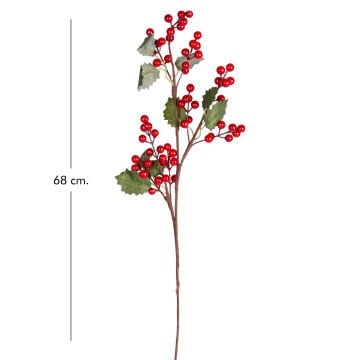 Yılbaşı Çiçeği Pike Berry Kokina Yapraklı Kırmızı 70 Cm.