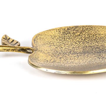 Dekoratif Metal Elma Tabak Gold 28x4x23 Cm.