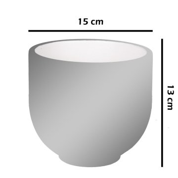 El Yapımı Tabaklı Delikli Beton Saksı Antrasit Bakır 15x13 Cm