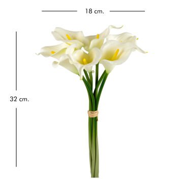 Yapay Calla Zambak Demet Krem 35 Cm.7 li Buket