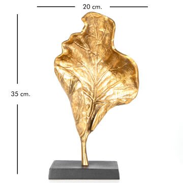 Metal Dekor Yaprak Gold-Siyah 20x10x35 Cm.