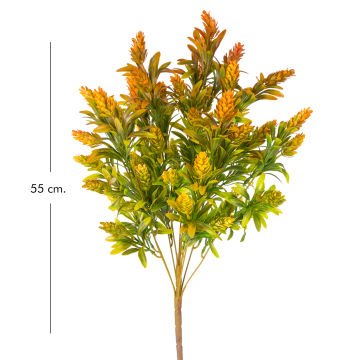 Yapay Çiçekli Bitki Turuncu-Yeşil 55 Cm.