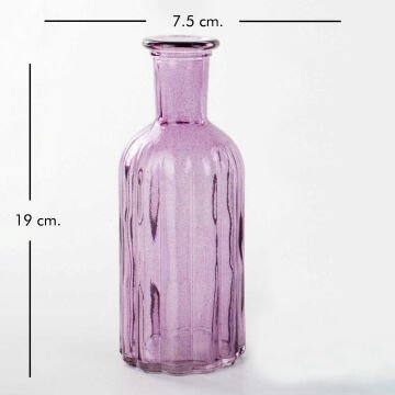 Renkli Cam Vazo Dekor 7,5x19 Cm. Mor