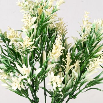 Yapay Nergis Bitkisi Beyaz 40 Cm. UV Korumalı - Dış Mekan Uyumlu