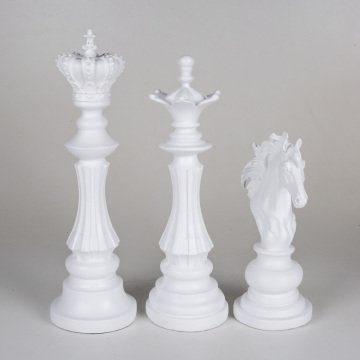 Veramaya Beyaz Şah Vezir At Satranç Biblo 3 Lü Set