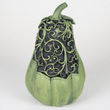 Veramaya Dekoratif Armut Şekilli Kabak Biblo Yeşil 35x22 Cm