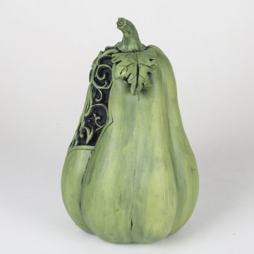 Veramaya Dekoratif Armut Şekilli Kabak Biblo Yeşil 35x22 Cm