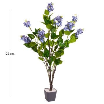 Yapay Leylak Ağacı 8 Çiçekli Mor-Yeşil 125 Cm.