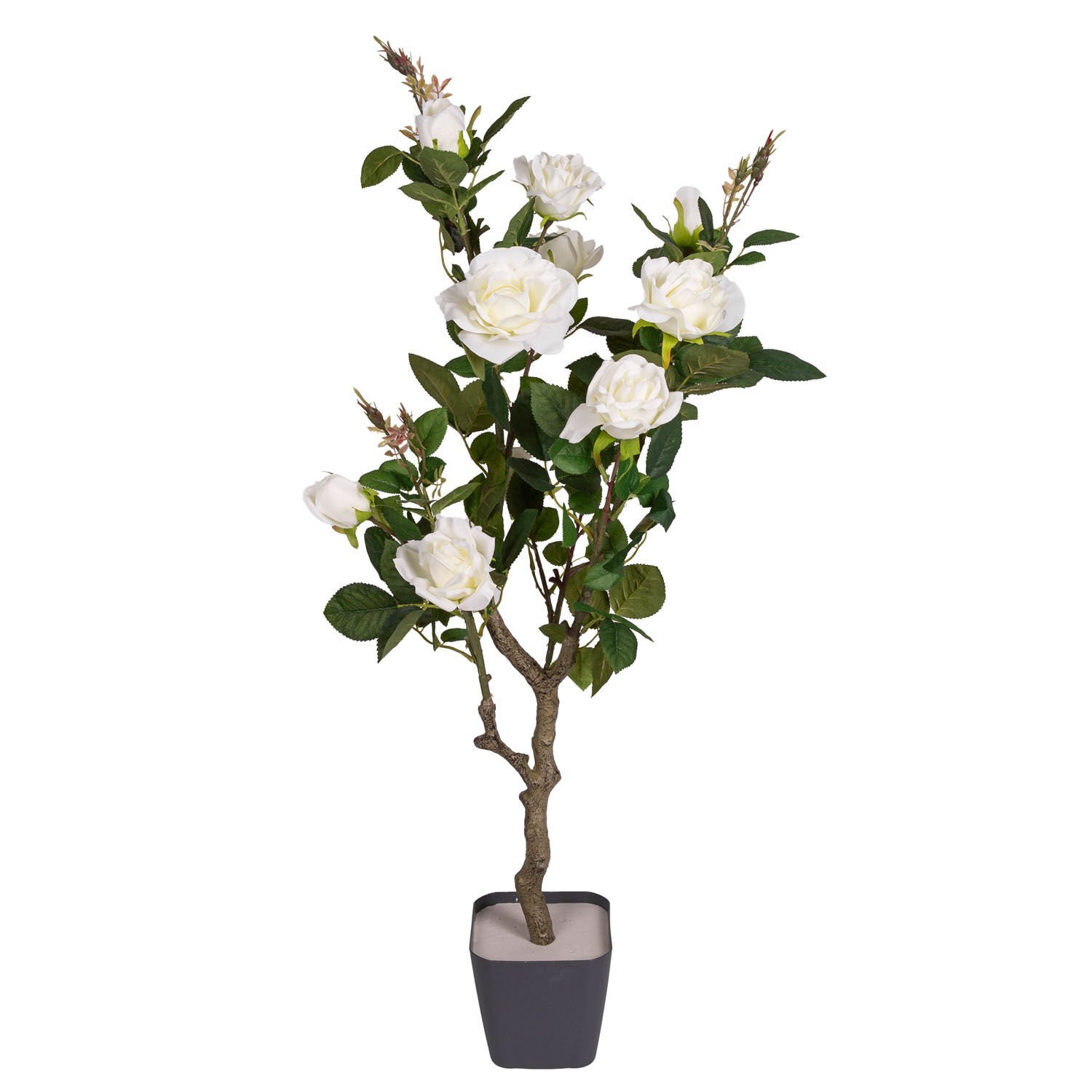 Yapay Gül Ağacı Yeşil-Beyaz 96 Cm.