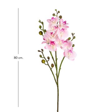 Yapay Orkide Gerçek Dokulu Pembe 80 Cm.