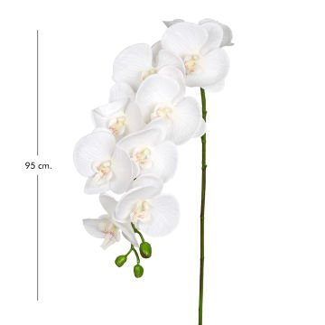 Yapay Orkide Gerçek Dokulu Beyaz 95 Cm.