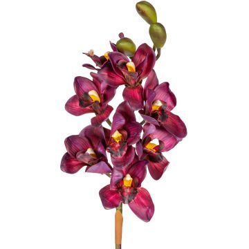 Yapay Orkide Gerçek Dokulu Bordo 75 Cm.