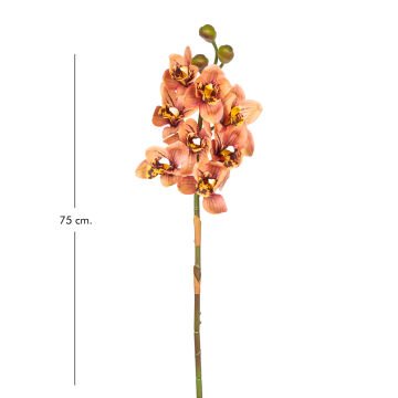 Yapay Orkide Gerçek Dokulu Somon 75 Cm.
