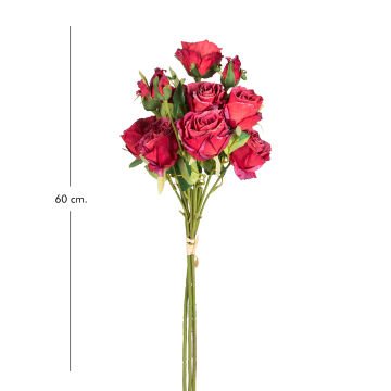 Yapay Çiçek Gül Demeti Kırmızı 60 Cm.