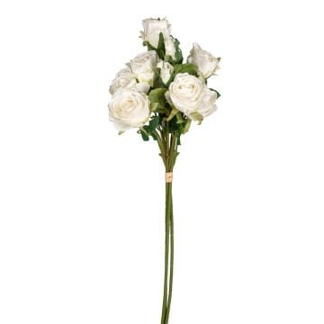 Yapay Çiçek Gül Demeti Beyaz 60 Cm.
