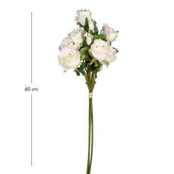 Yapay Çiçek Gül Demeti Beyaz 60 Cm.