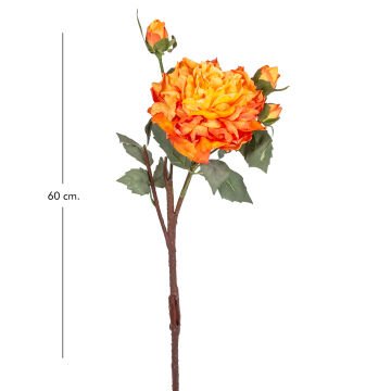 Yapay Gül Kurumuş Efektli Turuncu 60 Cm.