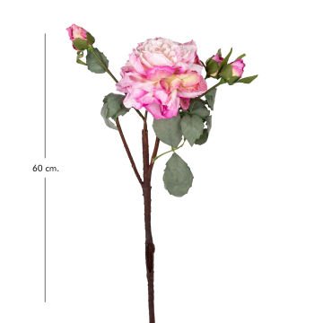 Yapay Gül Kurumuş Efektli Fuşya 60 Cm.