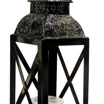Metal Mumluk Fener Siyah 16x52 Cm.