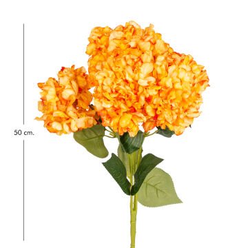 Yapay Çiçek Ortanca Kurumuş Efektli Turuncu 50 Cm.