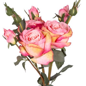 Yapay Gül Demeti 3 Dallı Koyu Pembe 60 Cm.
