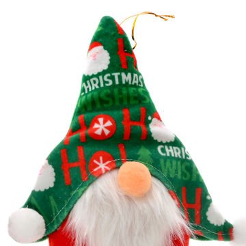 Asılabilir Yılbaşı Süsü Pelüş Cüce Yeşil 36 Cm.