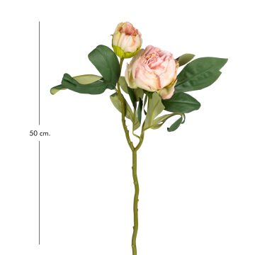 Yapay Çiçek Şakayık Kurumuş Efektli Pembe-Krem 50 Cm.