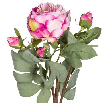 Yapay Çiçek Gül Dalı Fuşya 58 Cm.