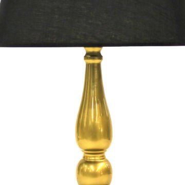 Siyah Şapkalı Otto Abajur Altın Eskitme-Siyah 33x50 Cm.